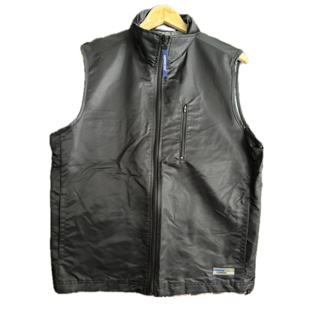 London Fog Black Nylon Zip Vest Men's Medium Spring Classic Business Casual